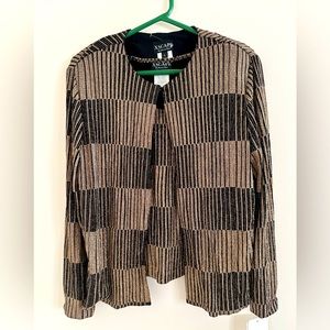 Stunning jacket and tank set in black and gold, glittering fabric size L